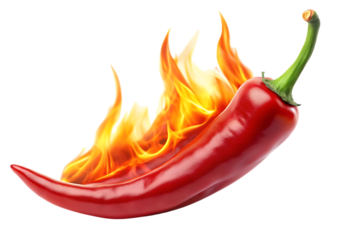 red chilli fire on whthe background