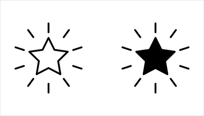 Star simple icons set, with a white background.