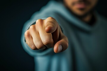 vibrant picture of hand gesture pointing on an invisible screen