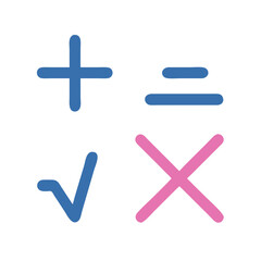 Obraz premium Basic math symbols on a stark black background art