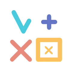 Fototapeta premium Colorful geometric symbols on black background for digital projects