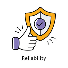 Reliability Vector Filled Outline Style Icon. Eps 10 file