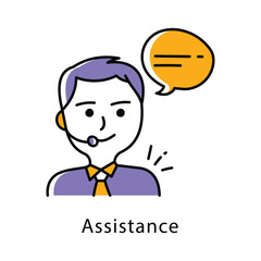 Assistance Vector Filled Outline Style Icon. Eps 10 file