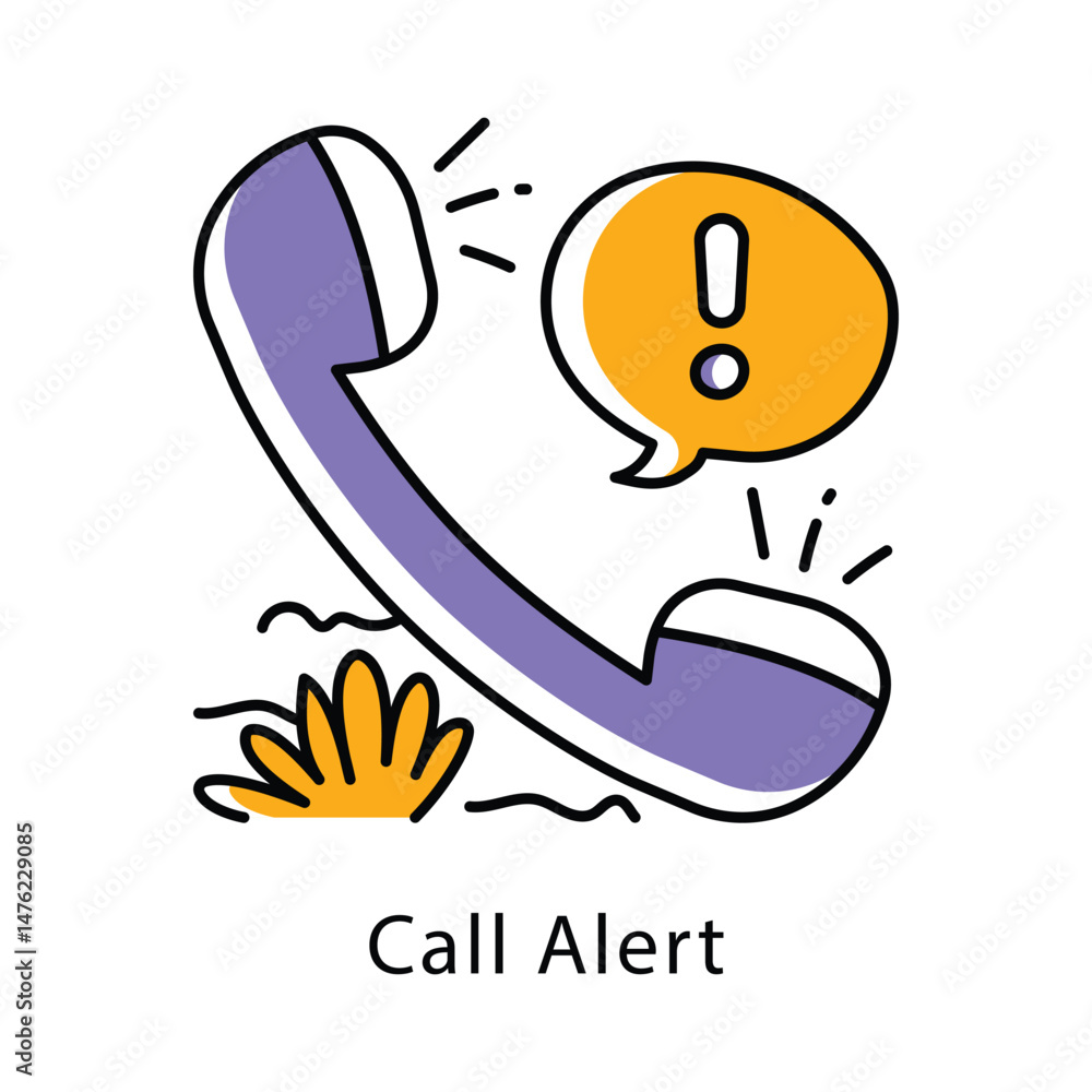 Poster call alert vector filled outline style icon. eps 10 file