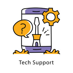 Tech Support Vector Filled Outline Style Icon. Eps 10 file