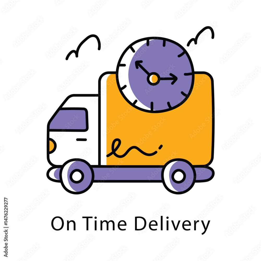 Poster on time delivery vector filled outline style icon. eps 10 file