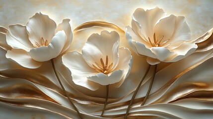 Elegant tulip flowers layered beautifully on glowing high resolution image