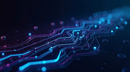 Obraz premium Luminous Streams of Electric Blue and Purple Energy