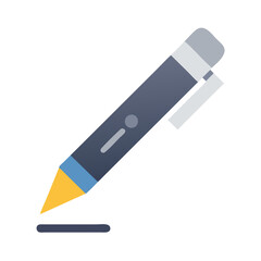 Stylized pen illustration with simple line and flat design