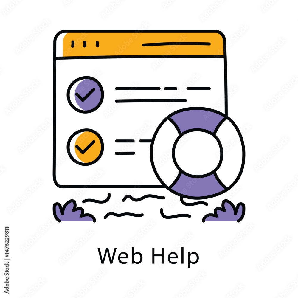 Poster web help vector filled outline style icon. eps 10 file