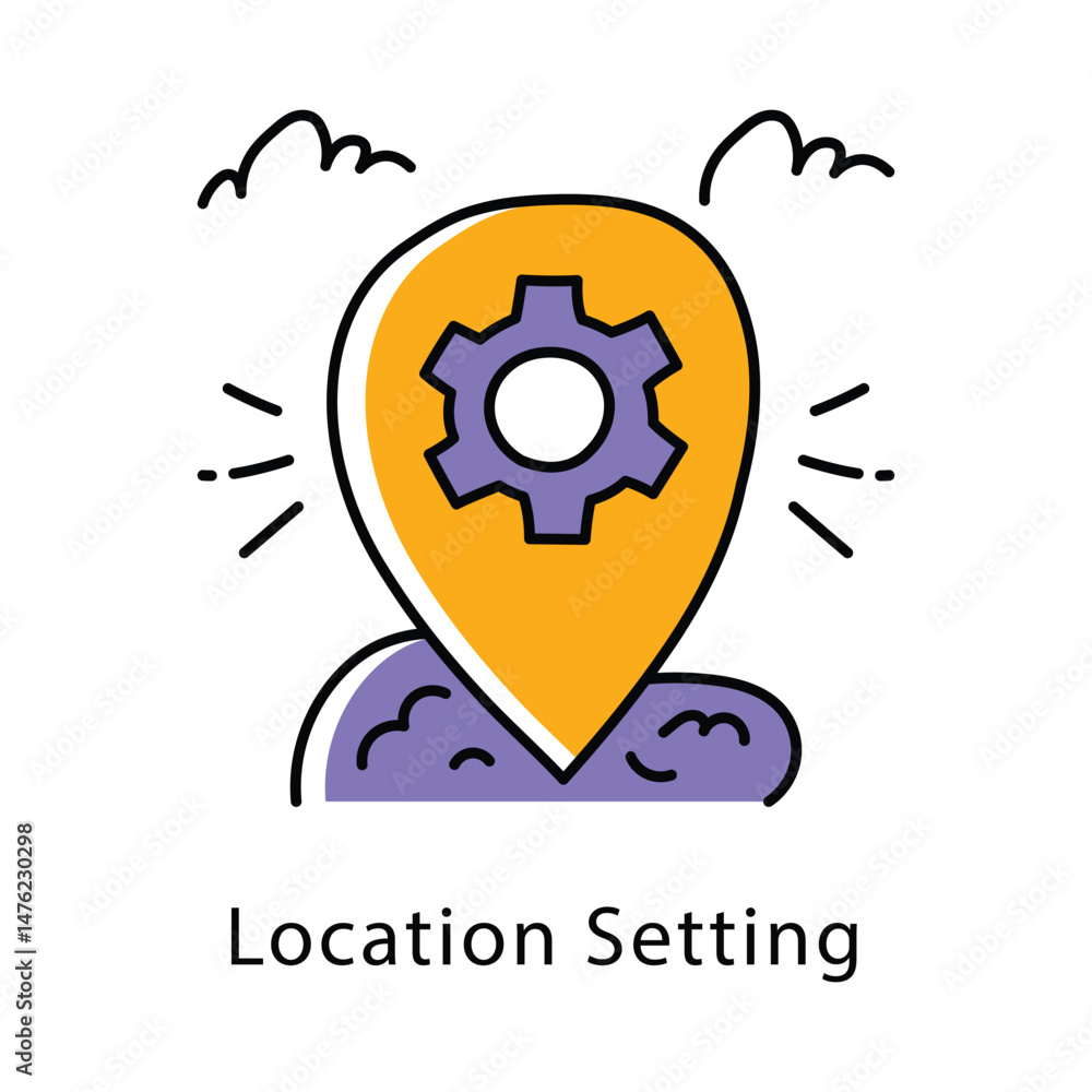 Poster location setting vector filled outline style icon. eps 10 file