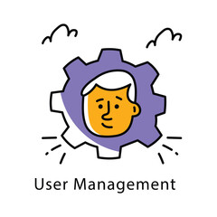 User Management Vector Filled Outline Style Icon. Eps 10 file