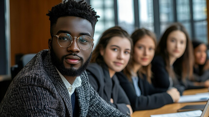 Diverse young adults teamwork collaboration group portrait