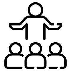 Icon representing a presentation or speaker