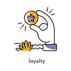loyalty Vector Filled Outline Style Icon. Eps 10 file