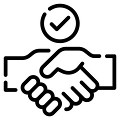 Handshake with Checkmark Icon