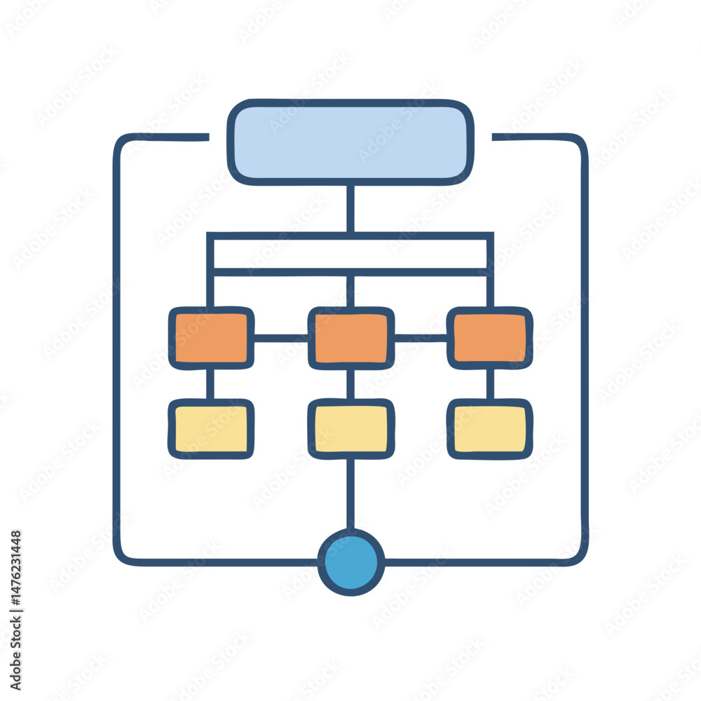 Poster colorful hierarchy diagram for flow charts and data presentation