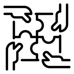 Intertwined Hands Puzzle Icon