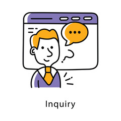 Inquiry Vector Filled Outline Style Icon. Eps 10 file
