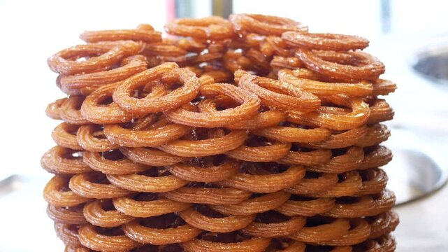 Traditional delicious Turkish desserts; ring dessert, halka tatli