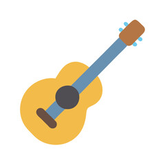 Flat illustration of an acoustic guitar against black background