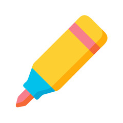 Yellow highlighter on black backdrop symbolizes creativity and learning