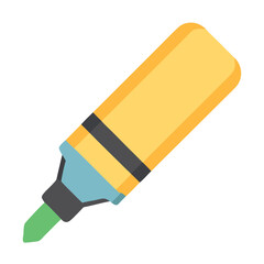 Isolated yellow marker on black background used in illustration