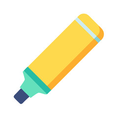 Flat vector graphic of a yellow highlighter marker on black
