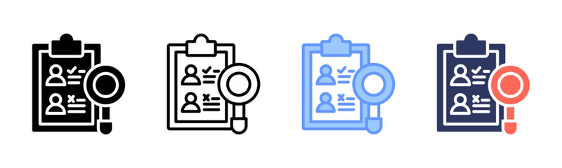 Fototapeta premium Survey icon sheet multiple style collection