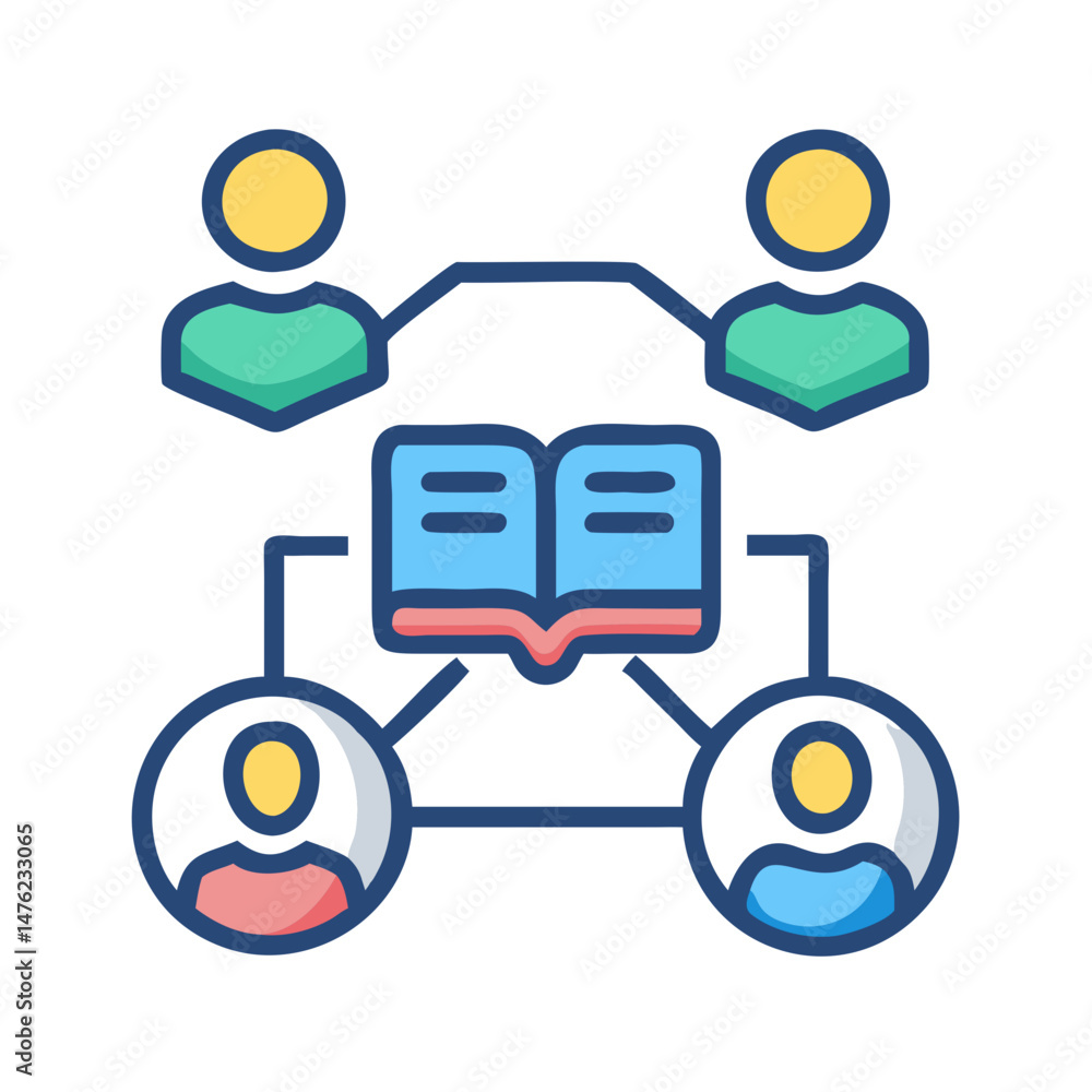 Poster connected learning network with people and open book