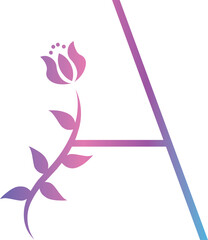 A letter botanical floral monogram logo