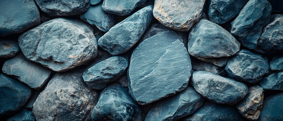 Textured blue and grey rock background, horizontally formatted with large copy space, excellent for website banners, fashion promotions, and print layouts