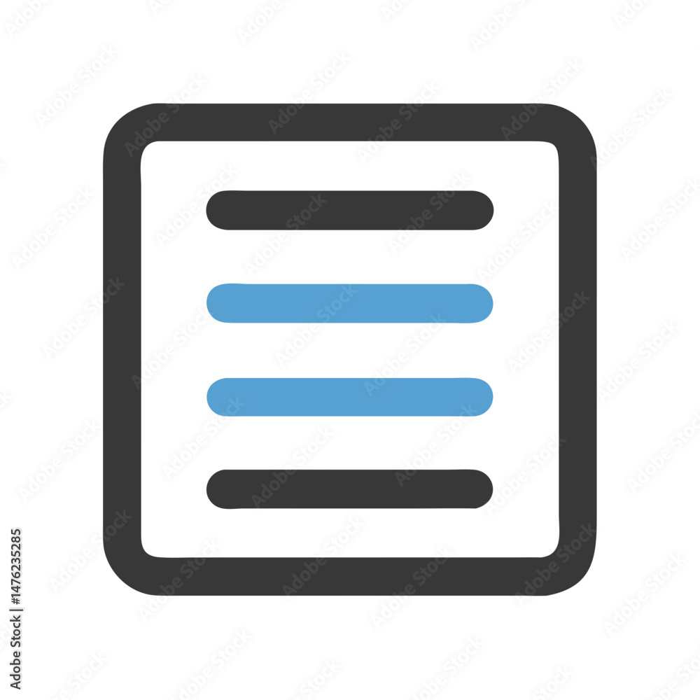 Poster rounded rectangle with horizontal bars on black background