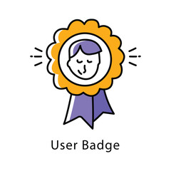 User Badge Vector Filled Outline Style Icon. Eps 10 file