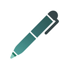 Minimalist teal pen on black background for design assets