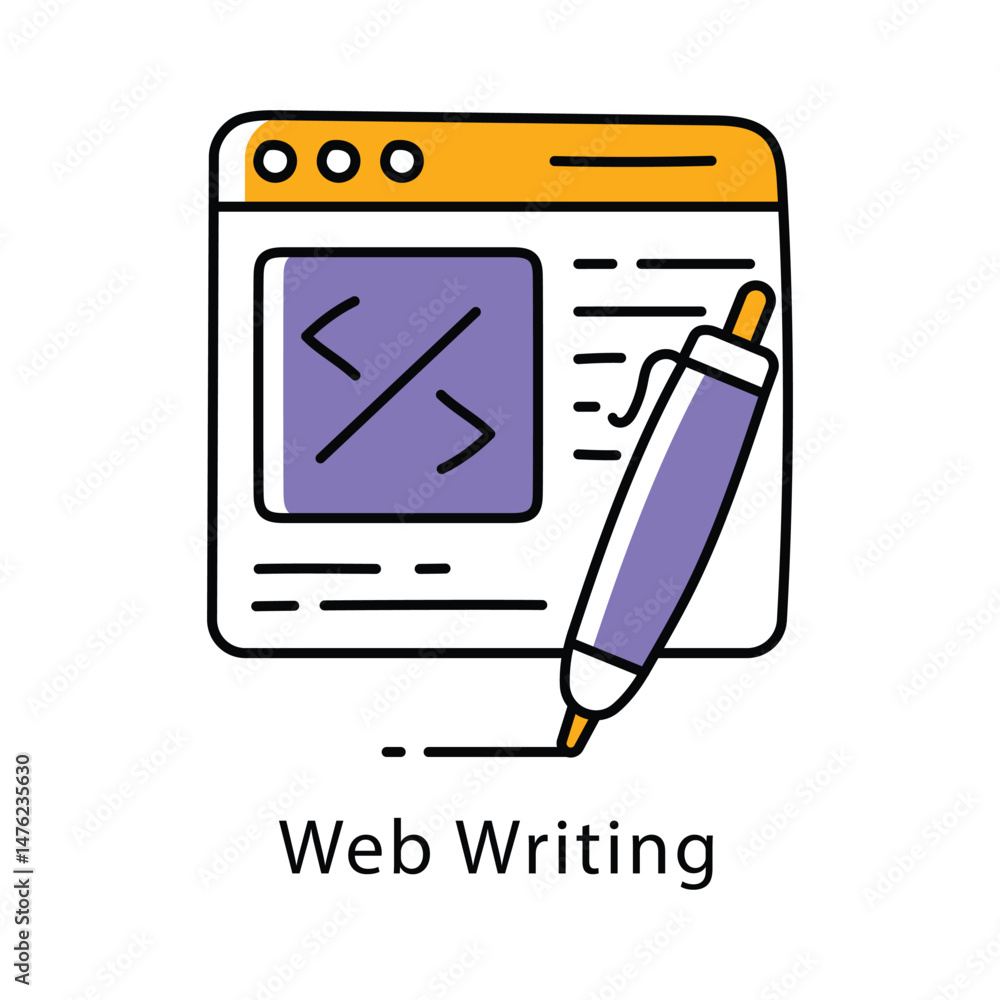 Poster web writing vector filled outline style icon. eps 10 file