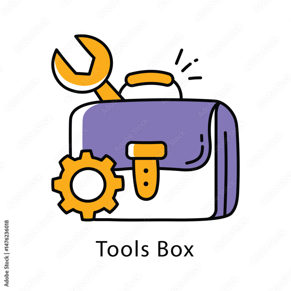 Poster tools box vector filled outline style icon. eps 10 file