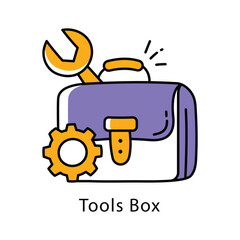 Tools Box Vector Filled Outline Style Icon. Eps 10 file