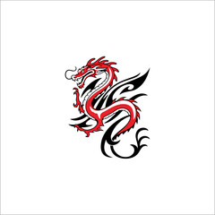 red dragon illustration on white background. this can be used as graphic design