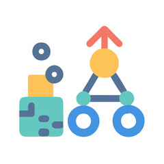 Abstract vector chart showing upward progression with simple shapes