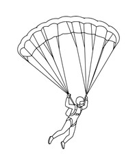 Skydiver mid-fall clipart