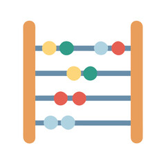 Colorful abacus counting frame on black background flat design