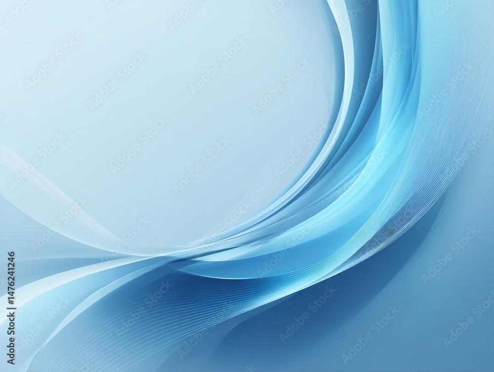 Poster elegant azure abstract backdrop featuring delicate curves and smooth gradient