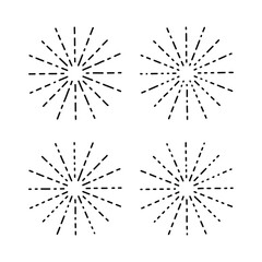 Fototapeta premium Set of sunburst design element.
