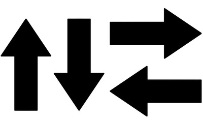 シンプルな上下左右の矢印のアイコン