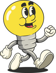 Cartoon Lightbulb Character Illustration