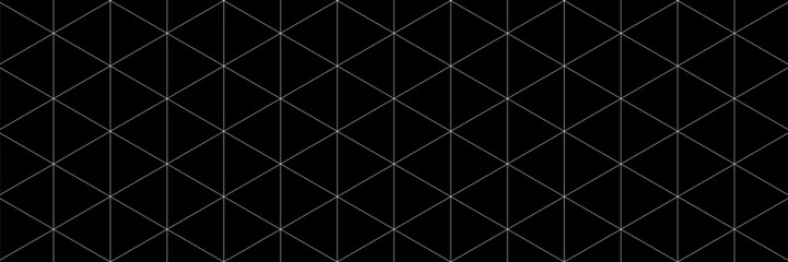 Fototapeta premium Blueprint black graph background with isometric grid. Pattern guide plaid paper texture. Vector horizontal layout.
