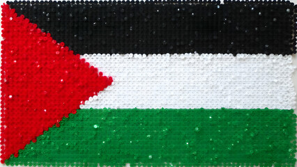 Palestinians flag Chenille sequins embroidery print designs