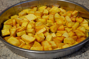 Diced fried potatoes