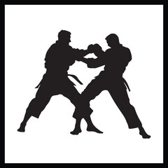 Silhouette Combat Sports clipart